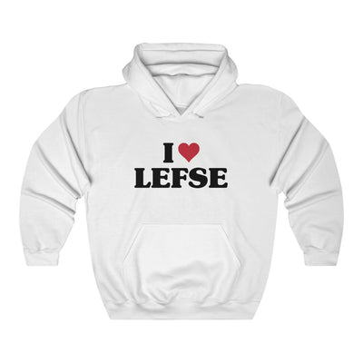 I Love Lefse Hooded Sweatshirt Scandinavian Design Studio