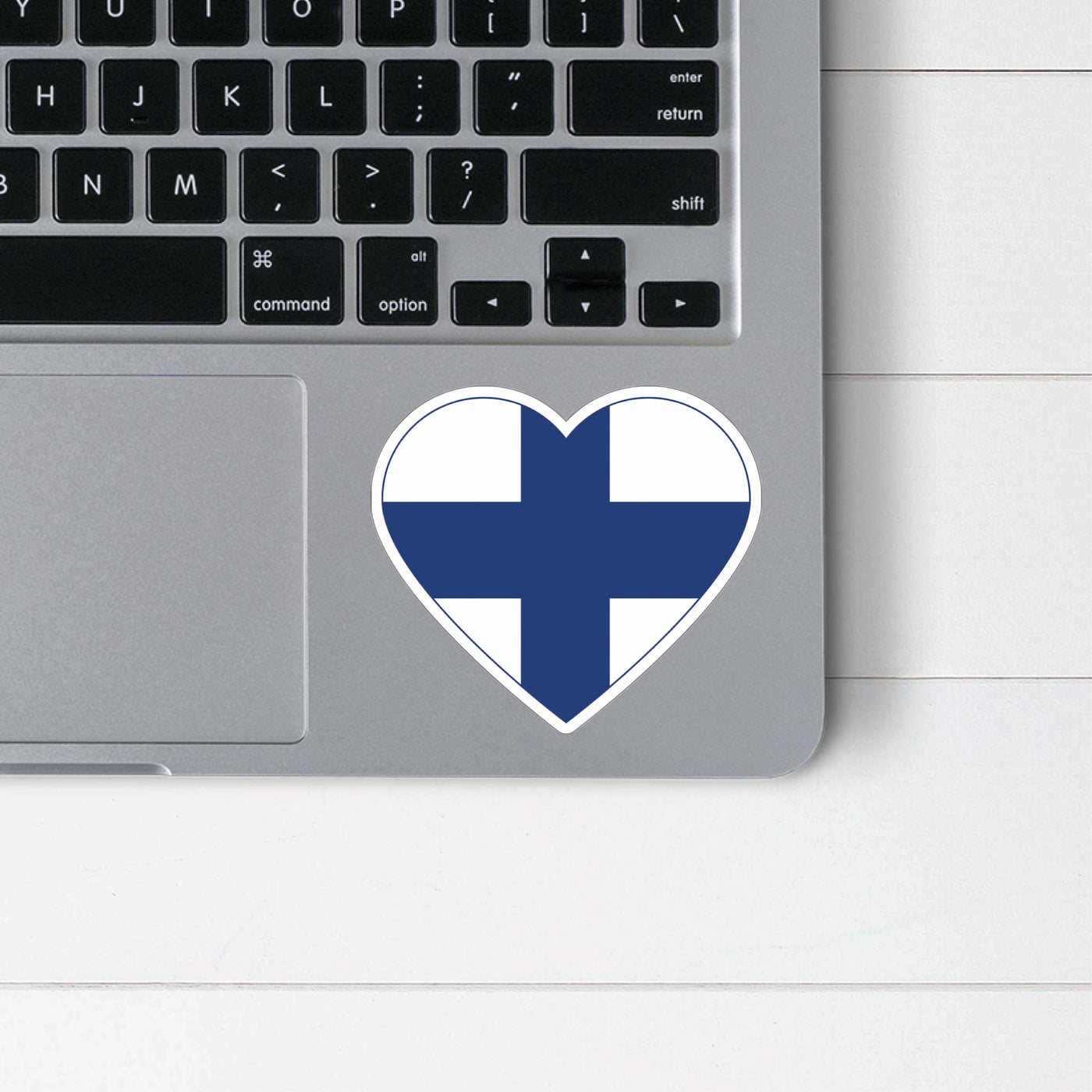 Finnish Flag Heart Sticker Scandinavian Design Studio