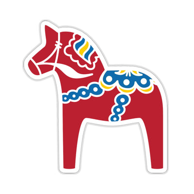 Traditional Dala Horse Sticker Scandinavian Design Studio