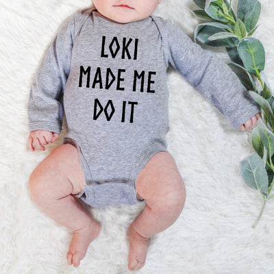 Loki Made Me Do It Long Sleeve Baby Bodysuit