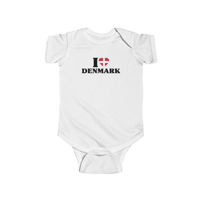 I Love Denmark Baby Bodysuit