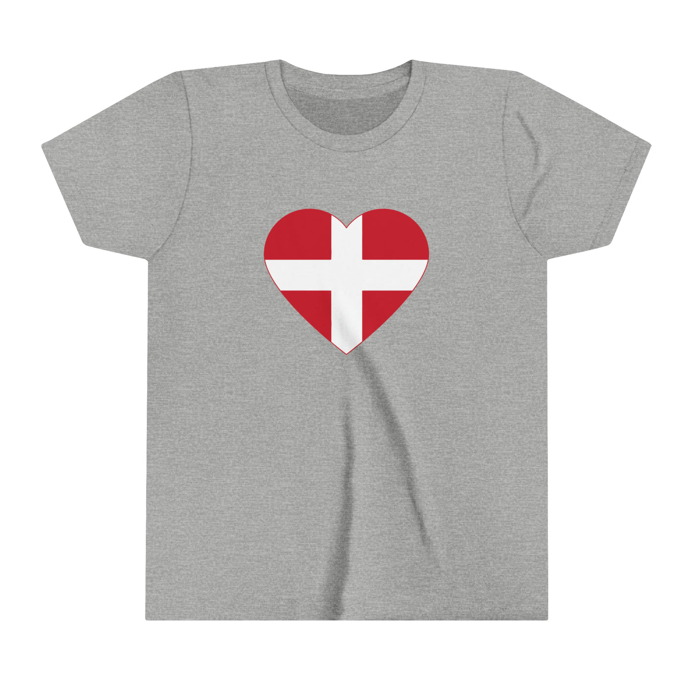 Danish Flag Heart Kids T-Shirt
