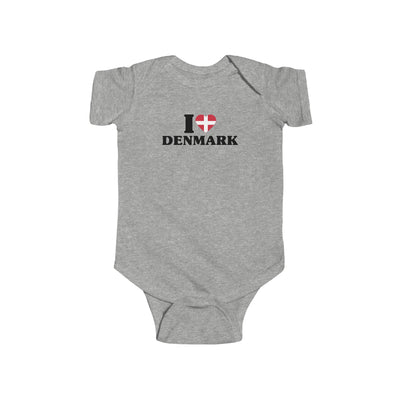 I Love Denmark Baby Bodysuit