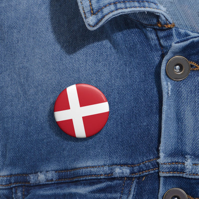 Danish Flag Pin Back Button