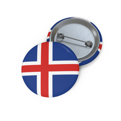 Icelandic Flag Pin Back Button