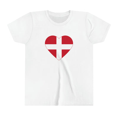Danish Flag Heart Kids T-Shirt