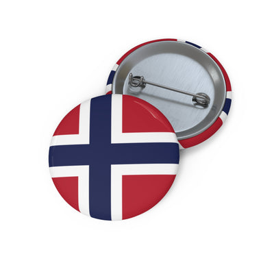 Norwegian Flag Pin Back Button