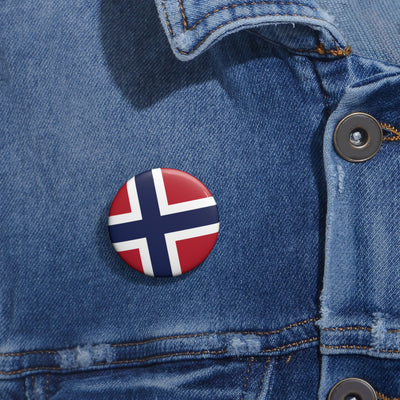 Norwegian Flag Pin Back Button