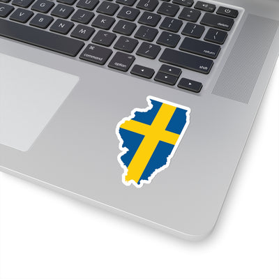 Illinois Swedish Flag Sticker Scandinavian Design Studio