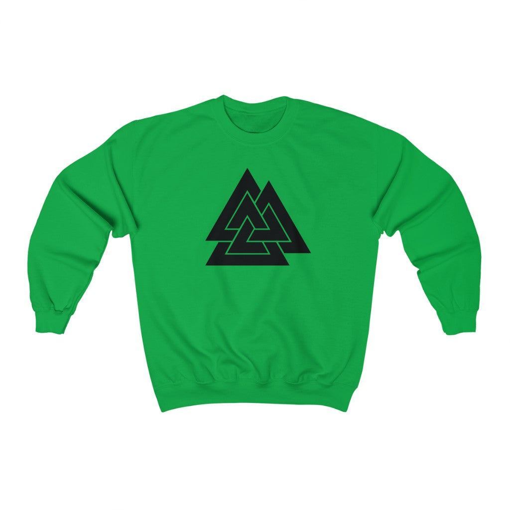 Valknut Sweatshirt Irish Green / S - Scandinavian Design Studio