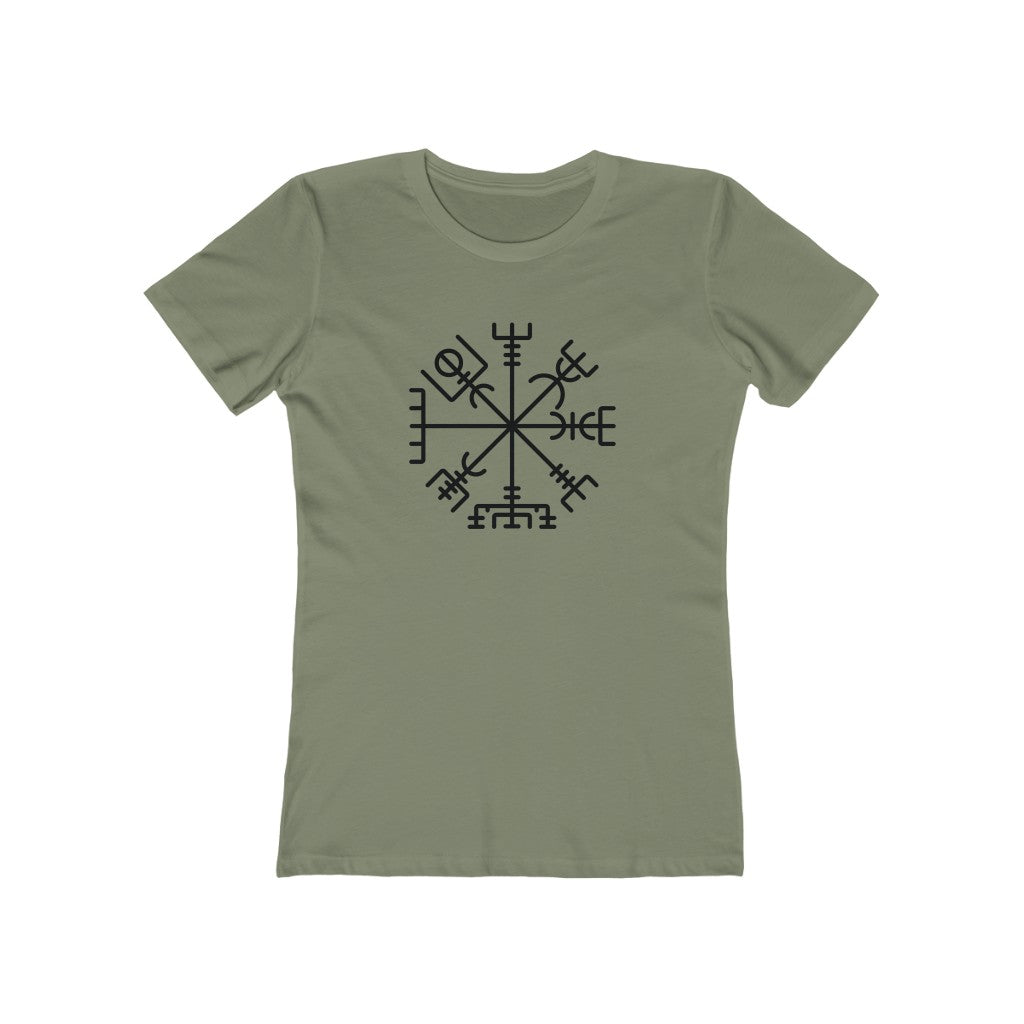 Viking Compass Women's Fit T-Shirt Solid Light Olive / S - Scandinavian Design Studio