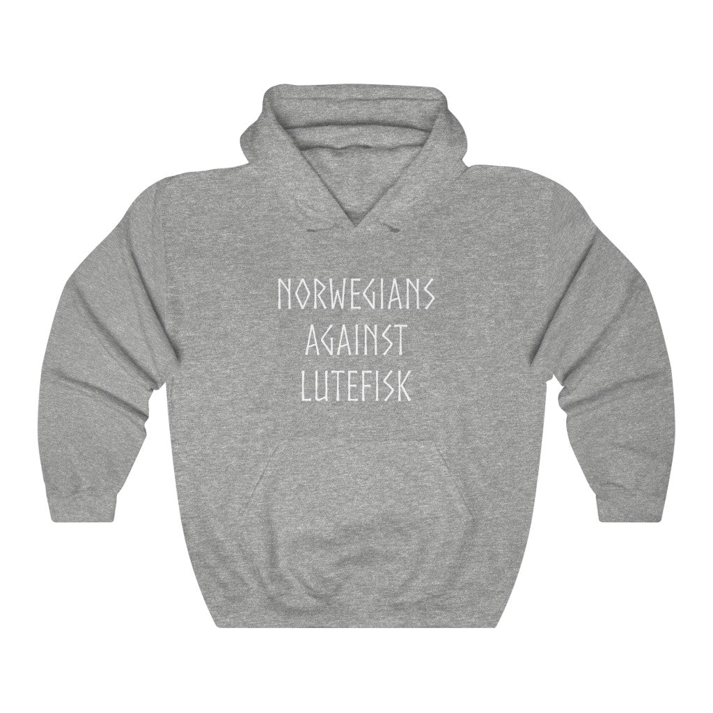 Norwegians Against Lutefisk Hooded Sweatshirt Scandinavian Design Studio