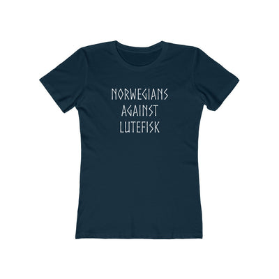 Norwegians Against Lutefisk Women's Fit T-Shirt Solid Midnight Navy / S - Scandinavian Design Studio