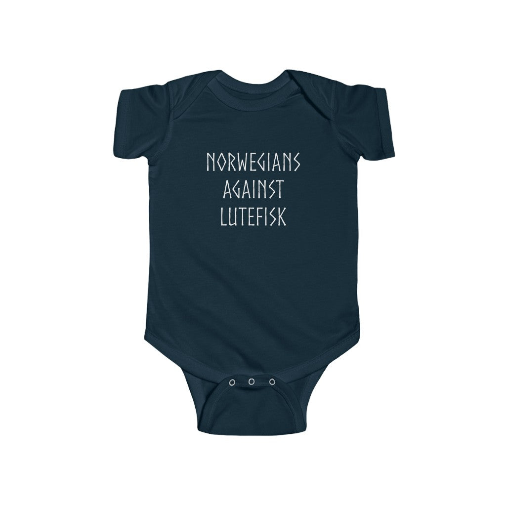 Norwegians Against Lutefisk Baby Bodysuit Scandinavian Design Studio