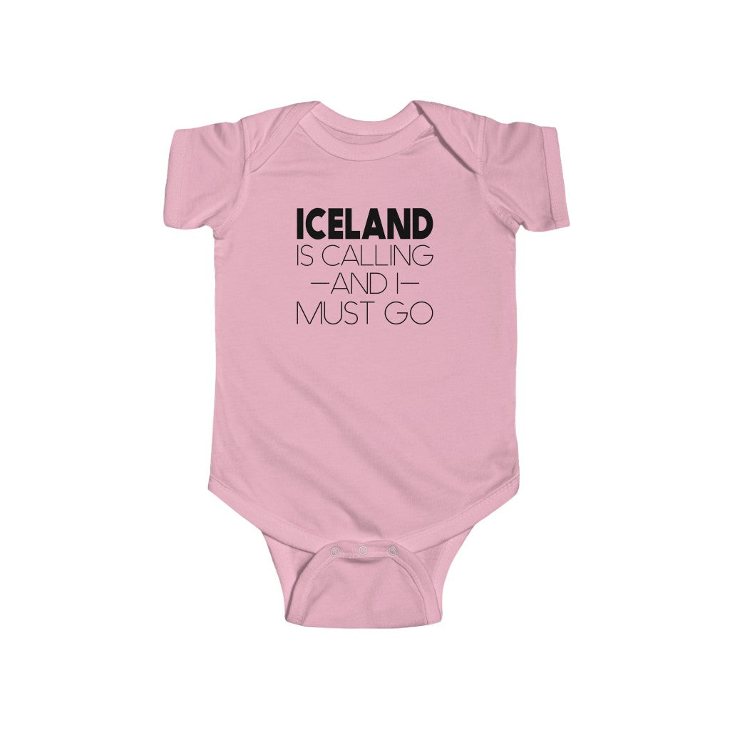 Iceland Is Calling And I Must Go Baby Bodysuit Scandinavian Design Studio