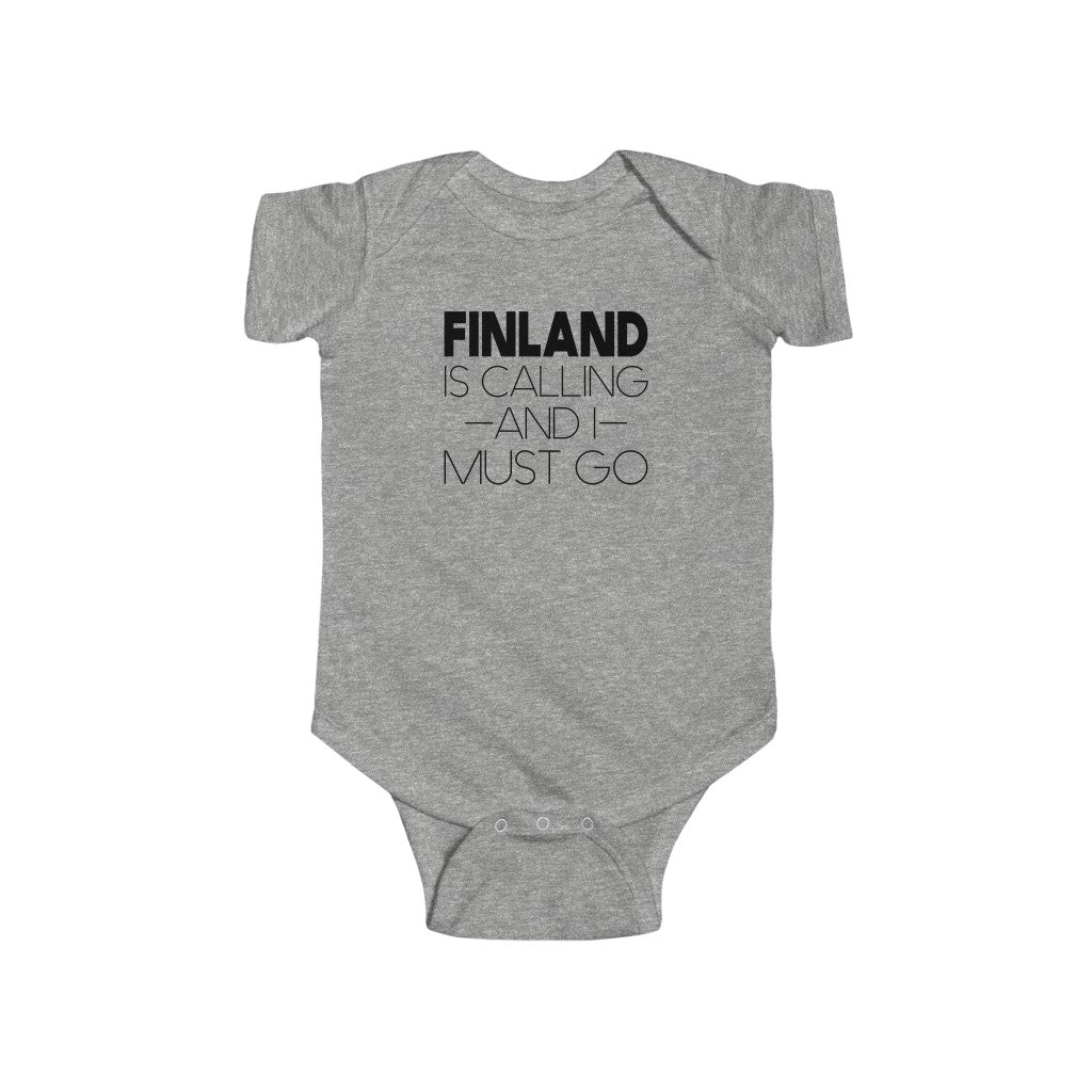 Finland Is Calling And I Must Go Baby Bodysuit Scandinavian Design Studio