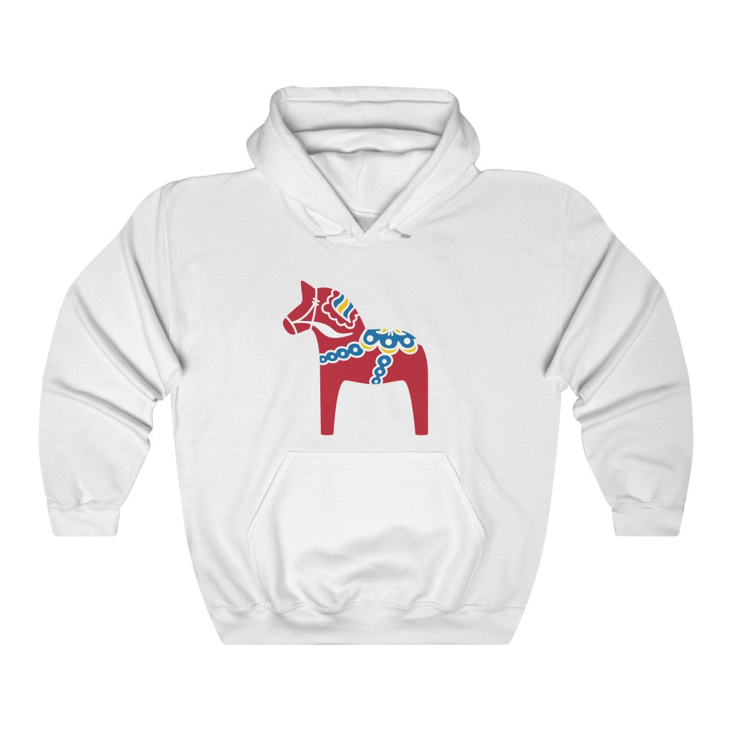Traditional Dala Horse Hooded Sweatshirt Scandinavian Design Studio