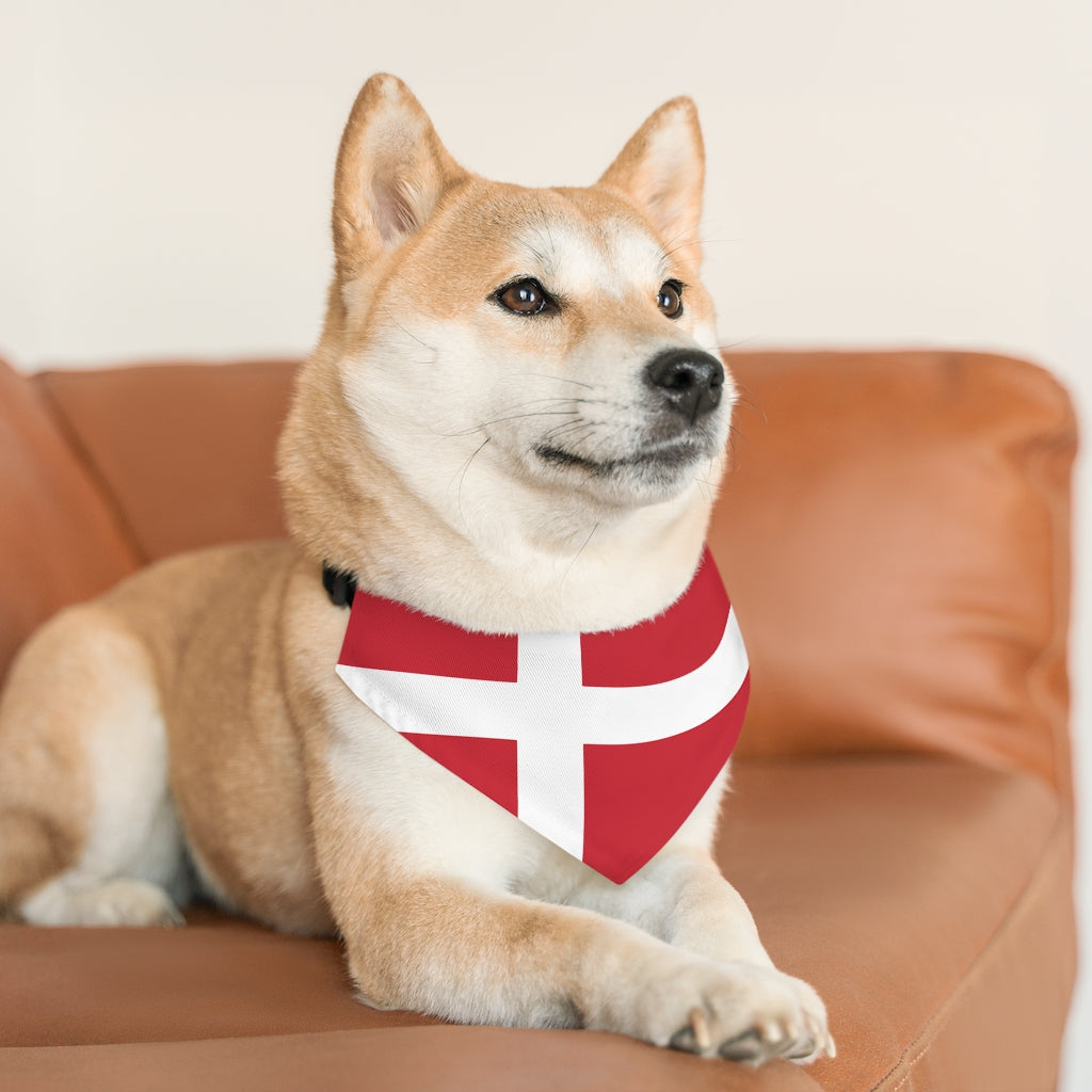 Danish Flag Pet Bandana Collar Scandinavian Design Studio