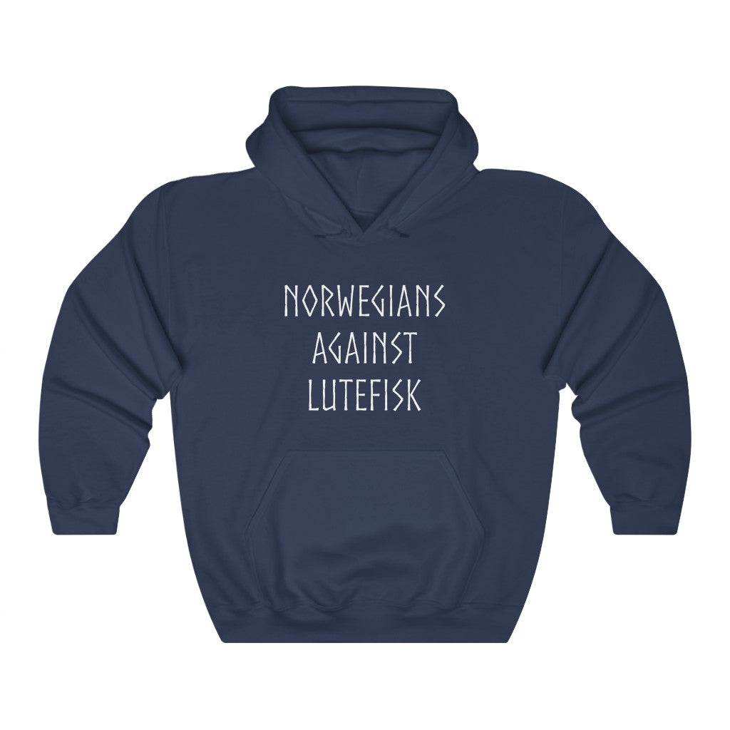 Norwegians Against Lutefisk Hooded Sweatshirt Scandinavian Design Studio