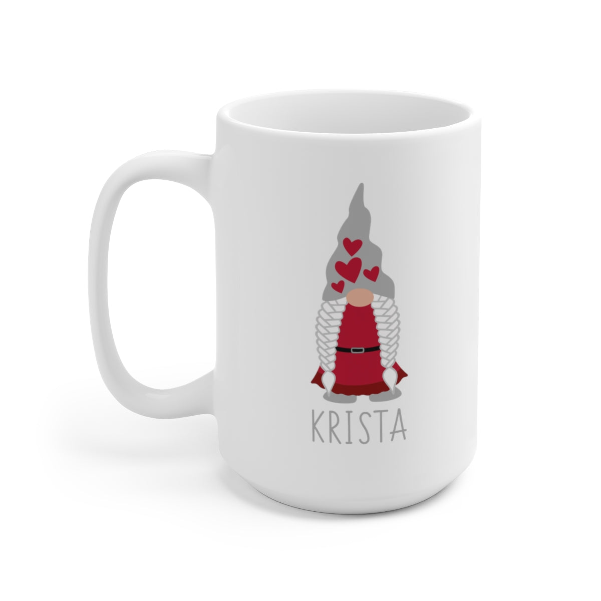 Personalized Valentine's Day Girl Gnome Mug Scandinavian Design Studio