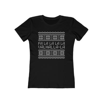 Valhalla Ugly Sweater Women's Fit T-Shirt Solid Black / S - Scandinavian Design Studio