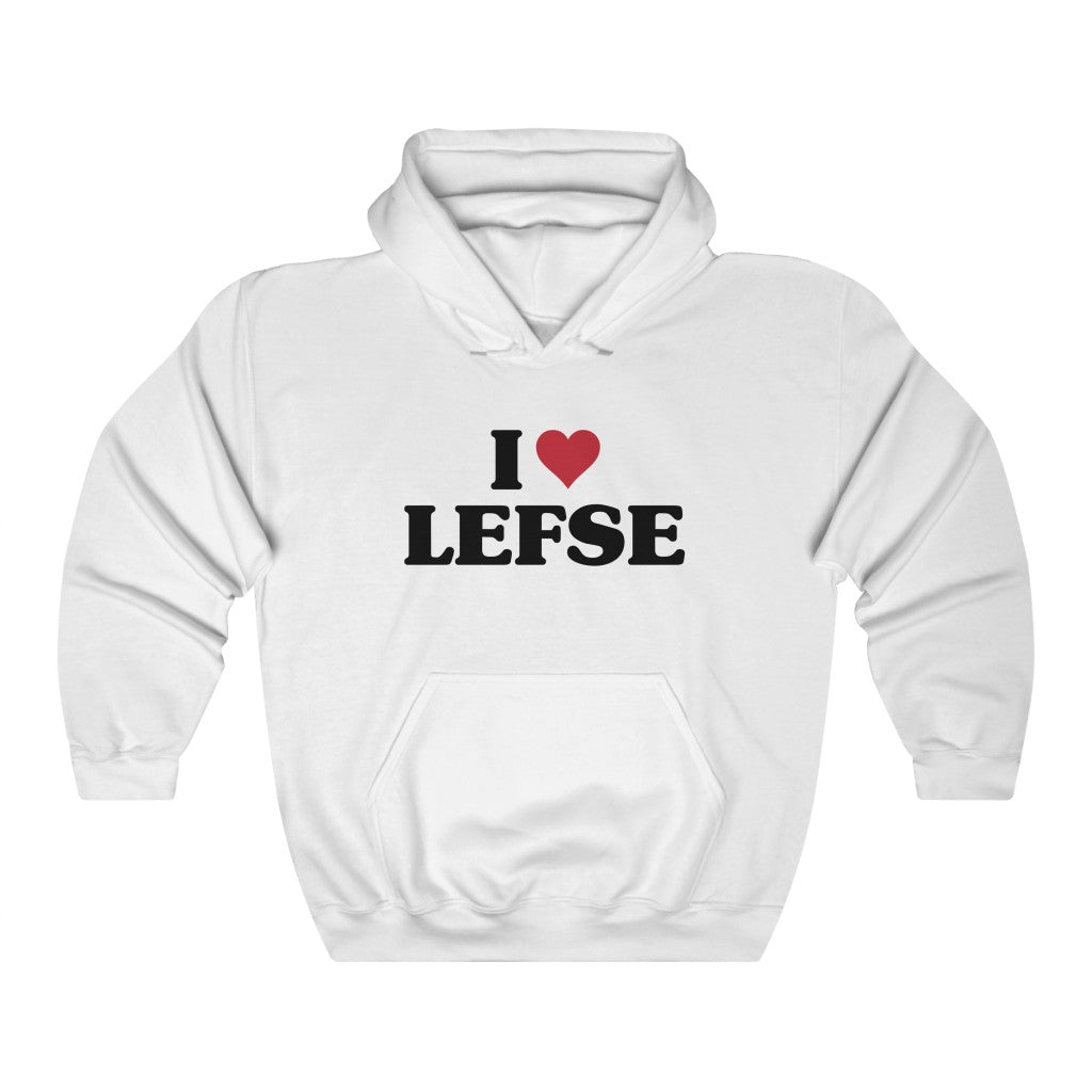 I Love Lefse Hooded Sweatshirt Scandinavian Design Studio