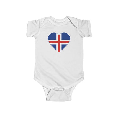 Icelandic Flag Heart Baby Bodysuit Scandinavian Design Studio