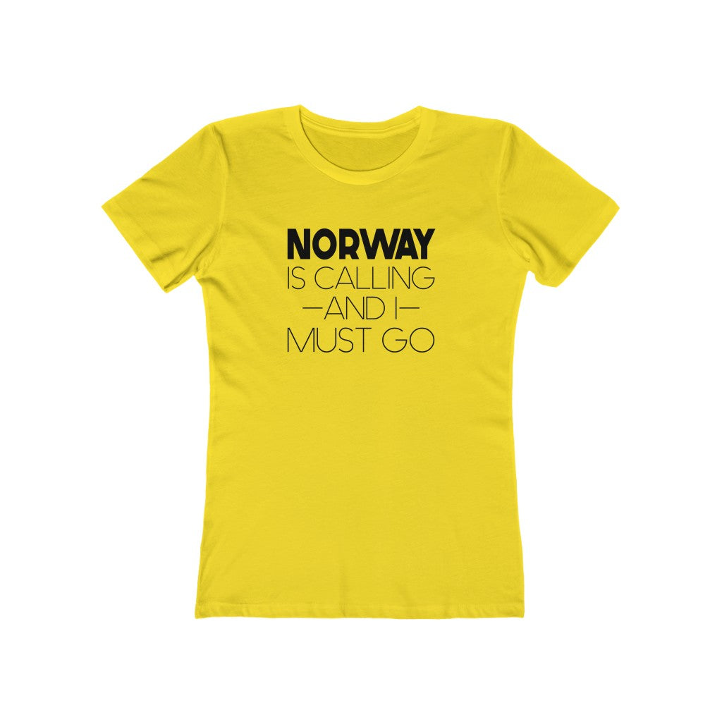 Norway Is Calling And I Must Go Women's Fit T-Shirt Solid Vibrant Yellow / S - Scandinavian Design Studio