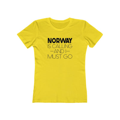 Norway Is Calling And I Must Go Women's Fit T-Shirt Solid Vibrant Yellow / S - Scandinavian Design Studio