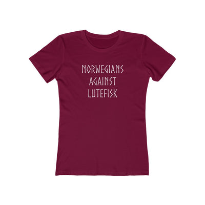 Norwegians Against Lutefisk Women's Fit T-Shirt Solid Cardinal Red / S - Scandinavian Design Studio