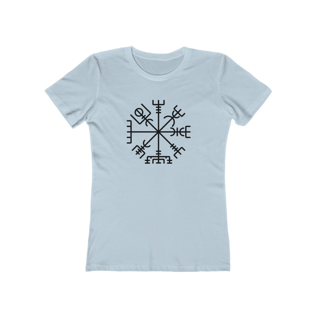 Viking Compass Women's Fit T-Shirt Solid Light Blue / S - Scandinavian Design Studio