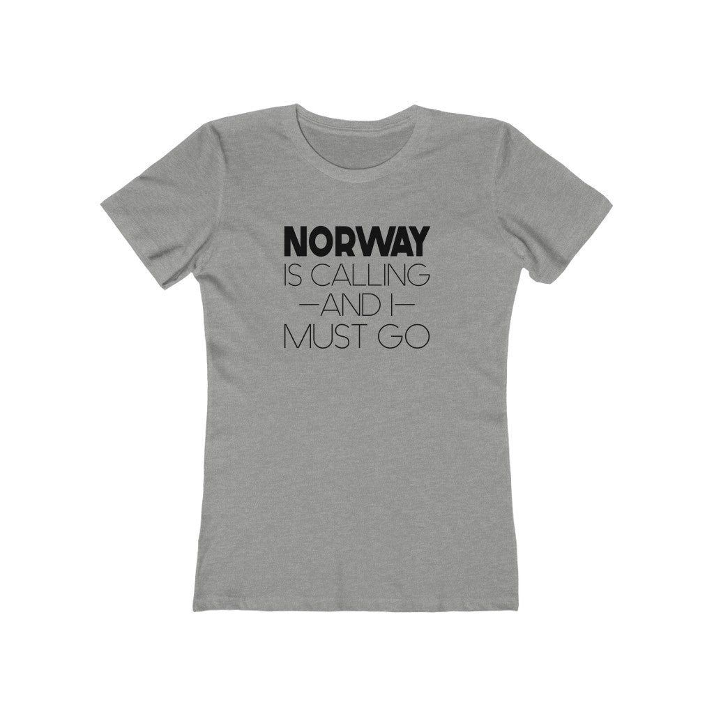 Norway Is Calling And I Must Go Women's Fit T-Shirt Heather Grey / L - Scandinavian Design Studio