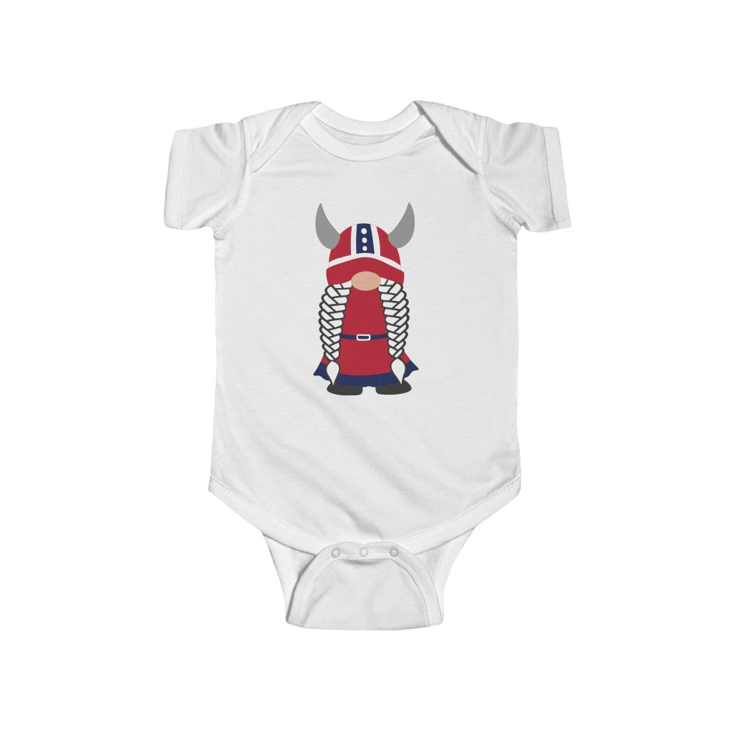 Norwegian Viking Girl Gnome Baby Bodysuit Scandinavian Design Studio