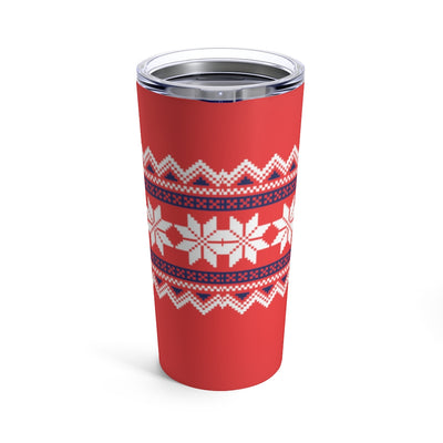 Red Nordic Sweater 20 oz Insulated Tumbler - Scandinavian Design Studio
