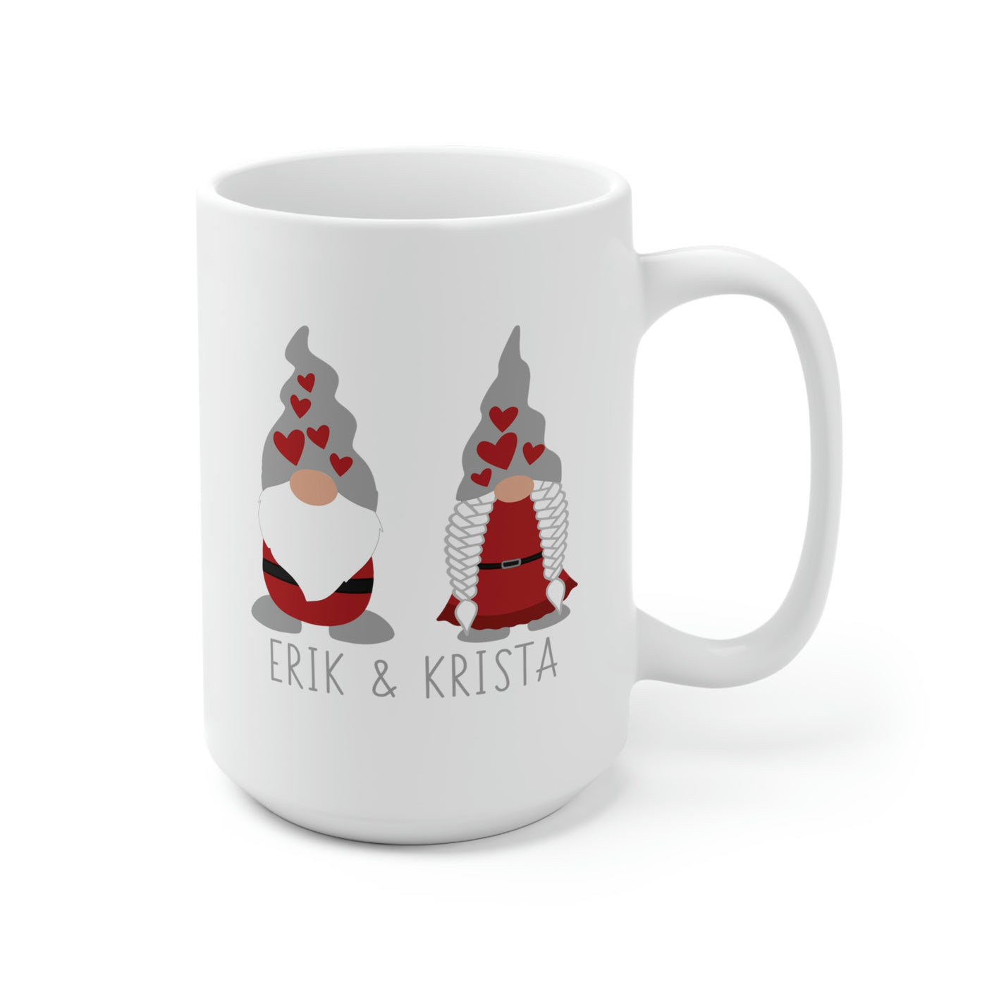 Personalized Valentine's Day Gnome Couple Mug Scandinavian Design Studio