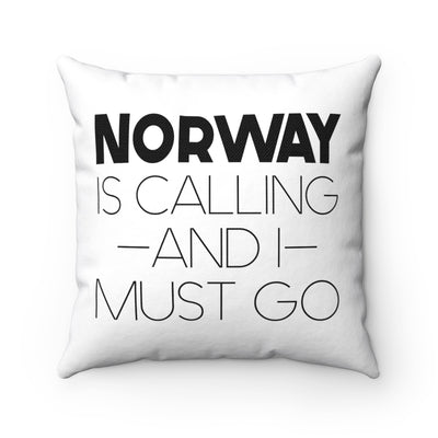 Norway Is Calling And I Must Go Square Pillow Cover Scandinavian Design Studio