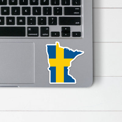 Minnesota Swedish Flag Sticker Scandinavian Design Studio