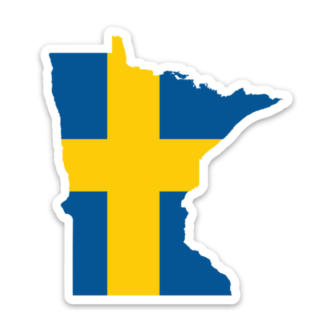 Minnesota Swedish Flag Sticker Scandinavian Design Studio