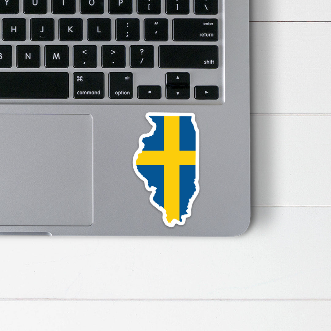 Illinois Swedish Flag Sticker Scandinavian Design Studio