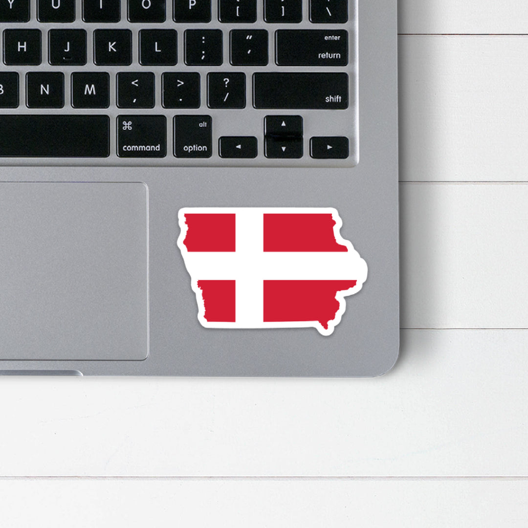 Iowa Danish Flag Sticker Scandinavian Design Studio