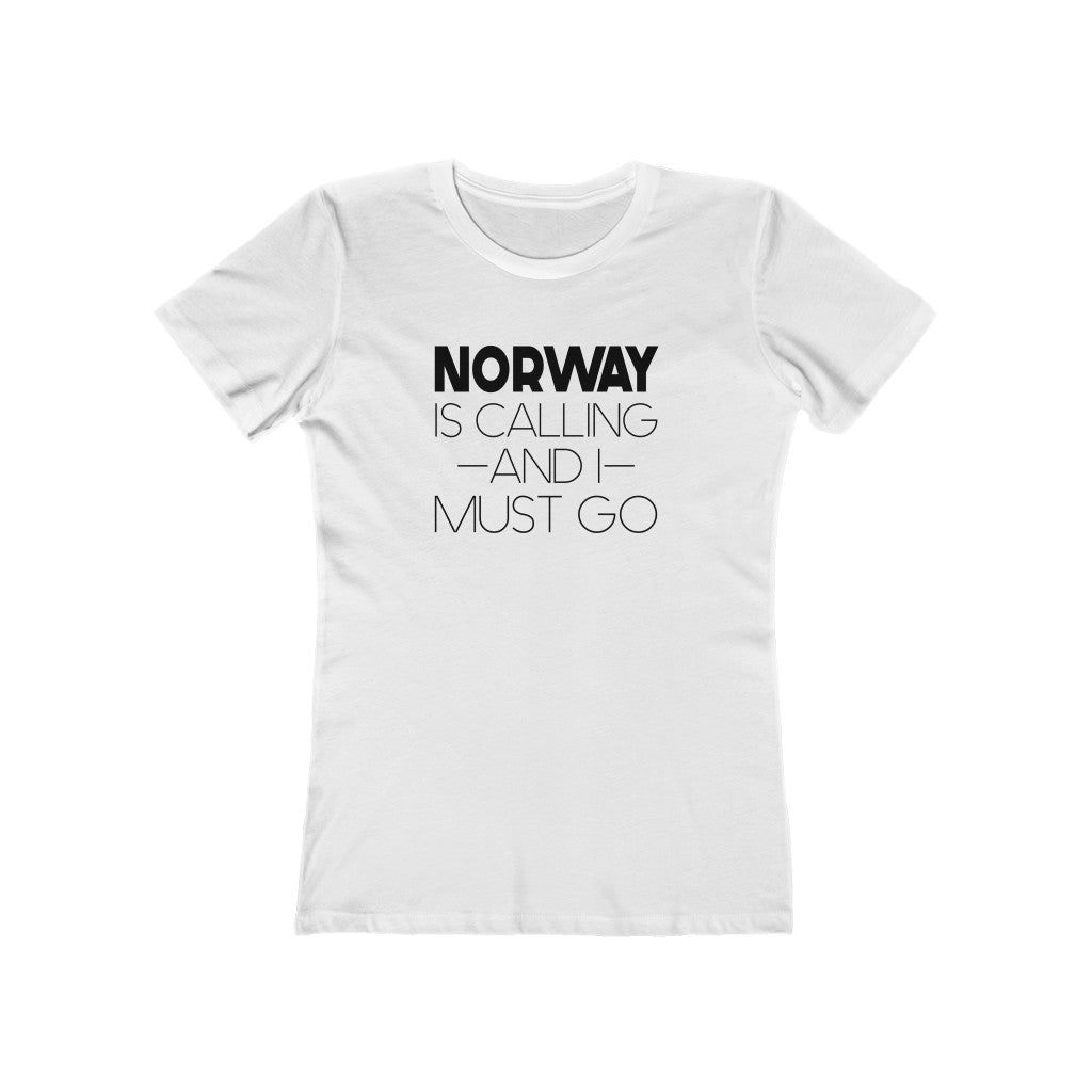 Norway Is Calling And I Must Go Women's Fit T-Shirt Solid White / S - Scandinavian Design Studio