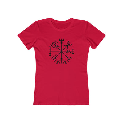 Viking Compass Women's Fit T-Shirt Solid Red / S - Scandinavian Design Studio