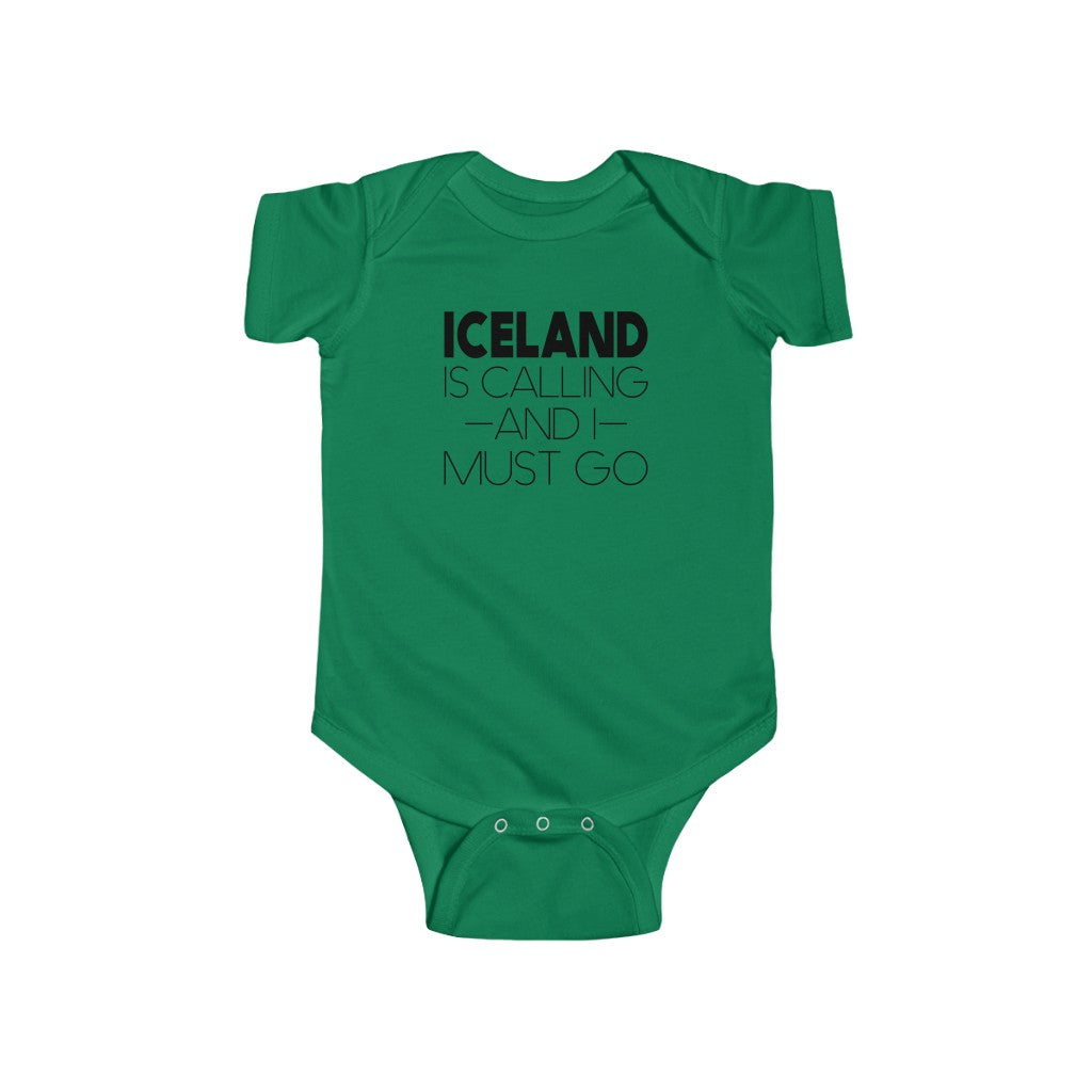 Iceland Is Calling And I Must Go Baby Bodysuit Scandinavian Design Studio