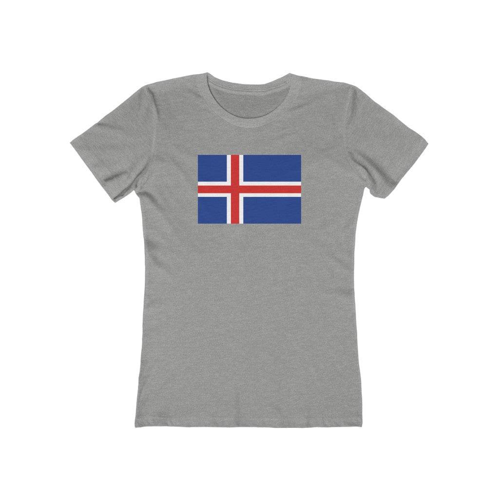 Icelandic Flag Women's Fit T-Shirt Heather Grey / L - Scandinavian Design Studio