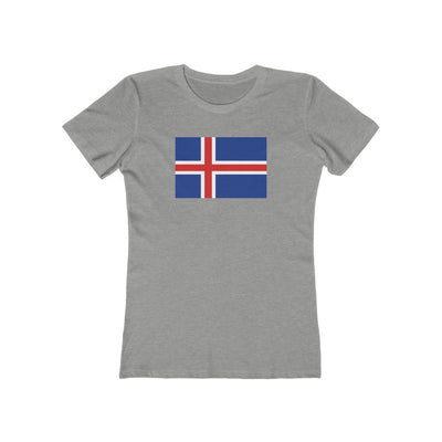 Icelandic Flag Women's Fit T-Shirt Heather Grey / L - Scandinavian Design Studio