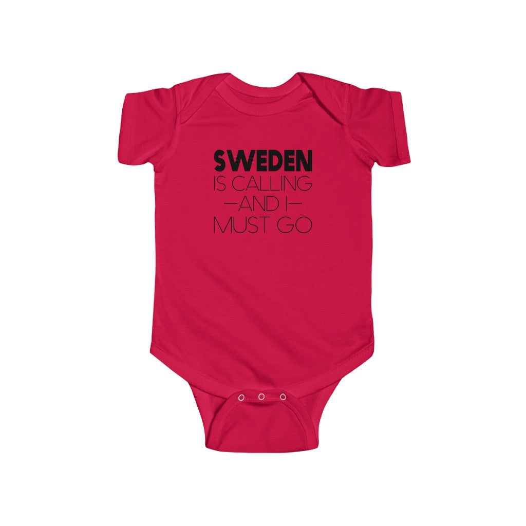 Sweden Is Calling And I Must Go Baby Bodysuit Scandinavian Design Studio