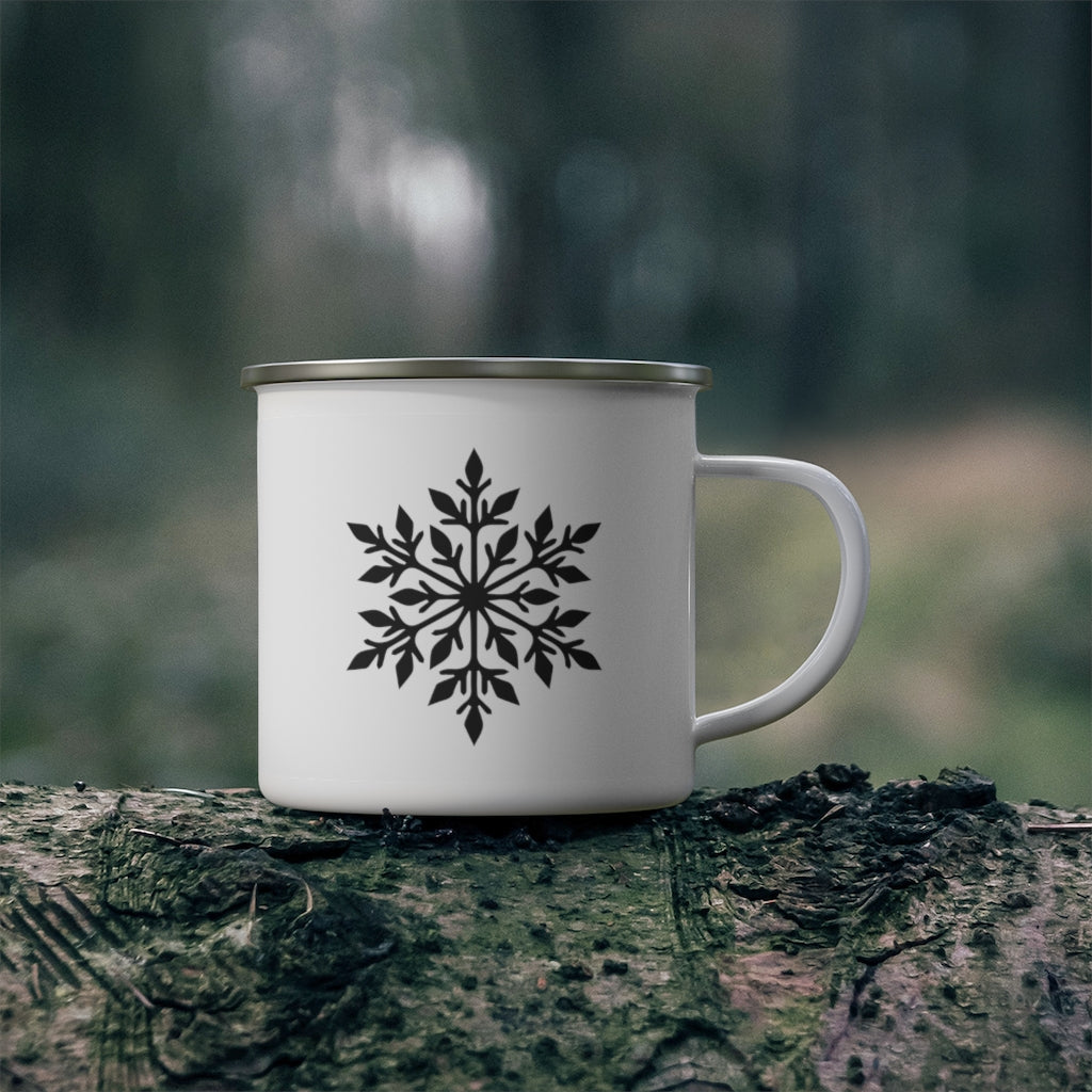 Snowflake Enamel Camping Mug Scandinavian Design Studio