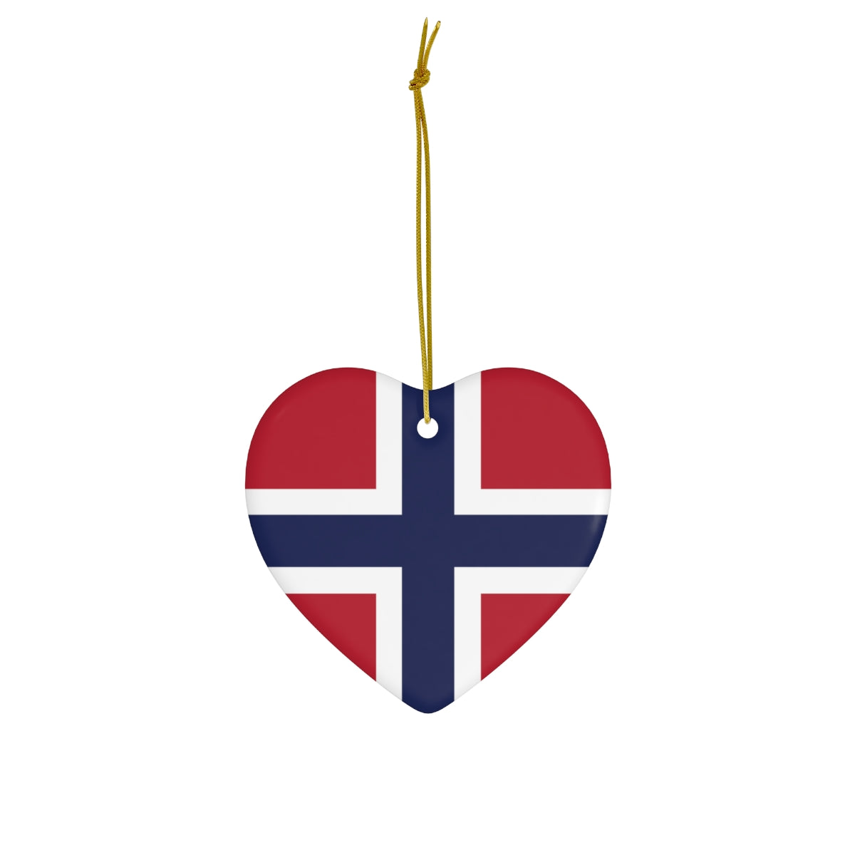Norwegian Flag Heart Ornament Scandinavian Design Studio