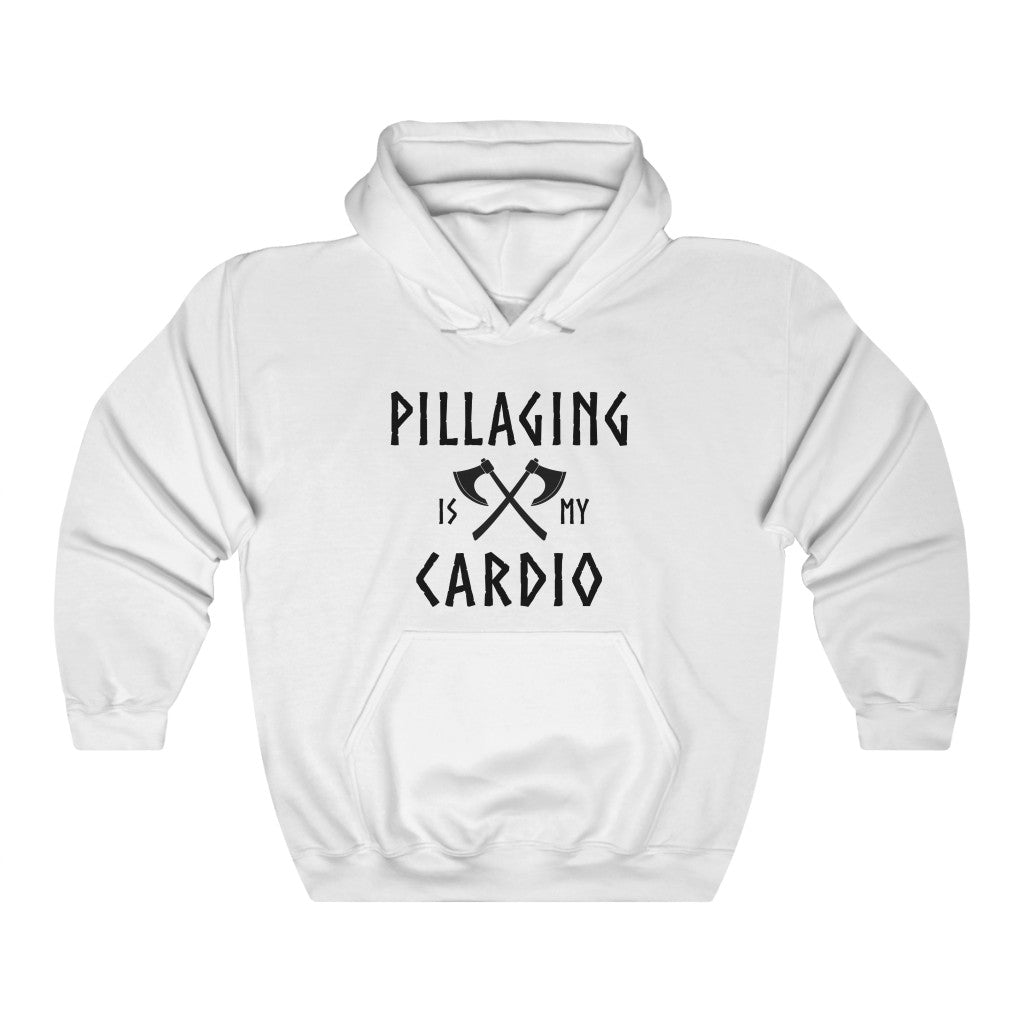 Pillaging Is My Cardio Hooded Sweatshirt Scandinavian Design Studio
