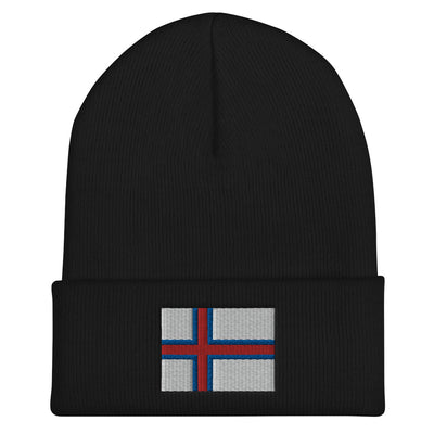 Faroese Flag Embroidered Beanie Scandinavian Design Studio